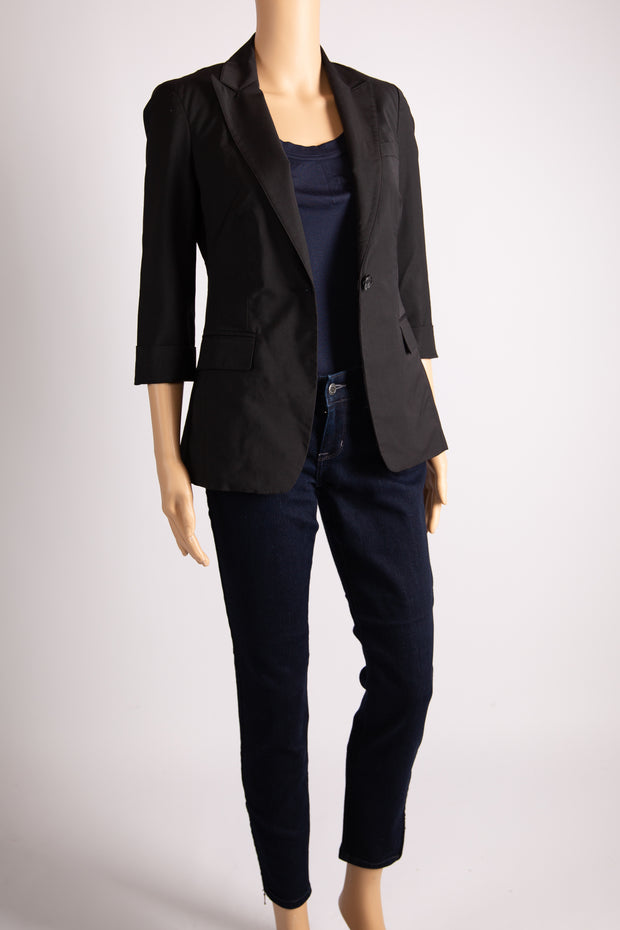 Bebe Black 3/4 Sleeve Blazer Size S