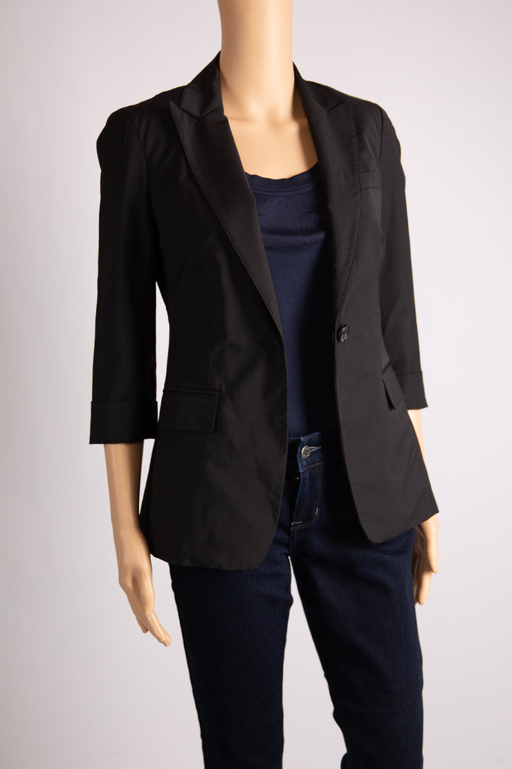 Bebe Black 3/4 Sleeve Blazer Size S