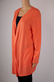 Chico's Nectarine Cotton Slub Open Cardigan Size 8-10 (M) (Chico's Size 1)