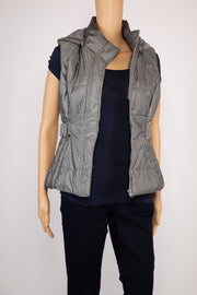 New York & Company Gray Puffy Hooded Vest Size XS