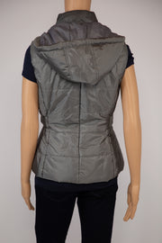 New York & Company Gray Puffy Hooded Vest Size XS