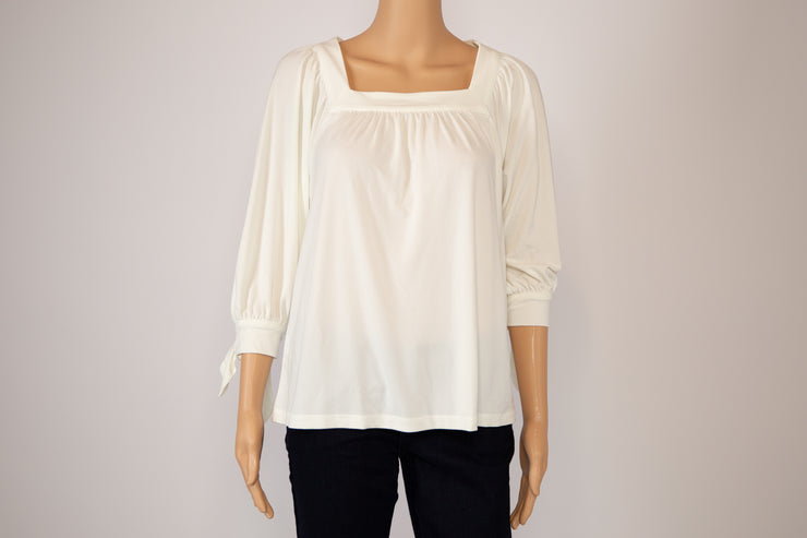 Banana Republic Factory Cream Square-neck Top Size S