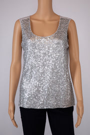 Chico's Gray Sequin Tank Top Size 8-10 (M) (Chico's Size 1)