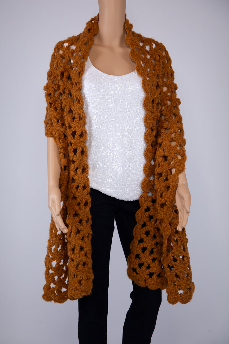 Zara Rust Handmade Crochet Scarf