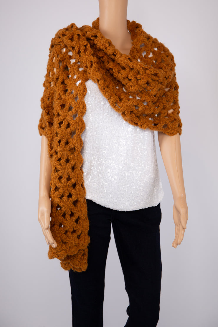 Zara Rust Handmade Crochet Scarf