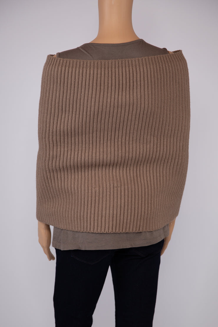 BCBGMAXAZRIA Cowl Neck Nico Zippered Scarf Taupe