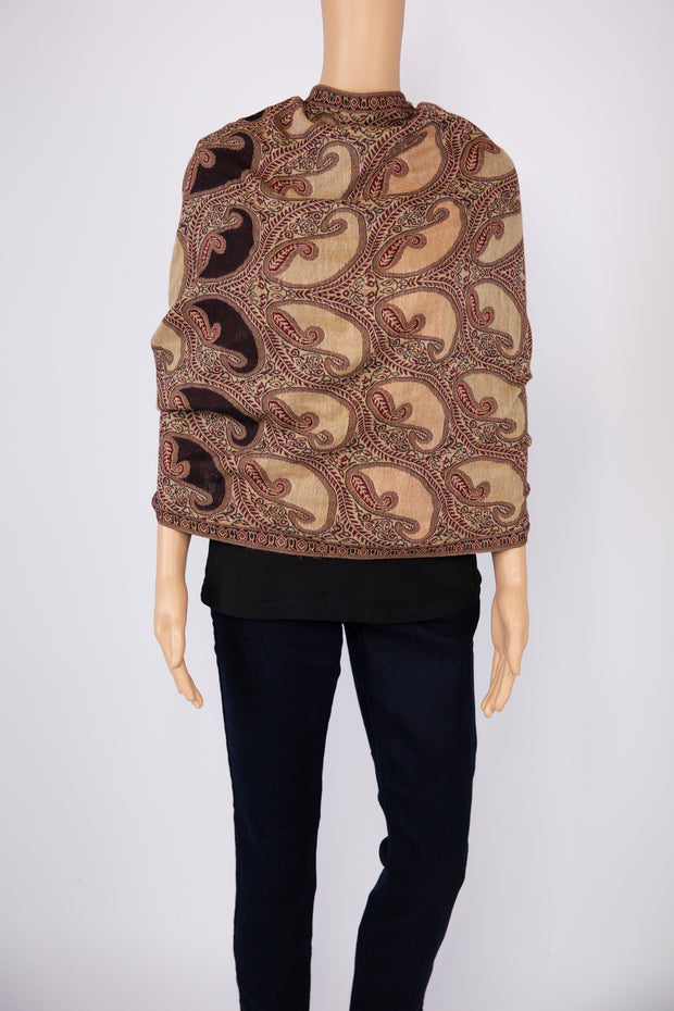 Maroon/Brown Paisley Scarf