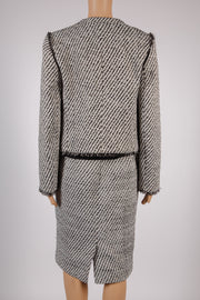 Ann Taylor Black and White Tweed Jacket & Skirt Suit Size 6