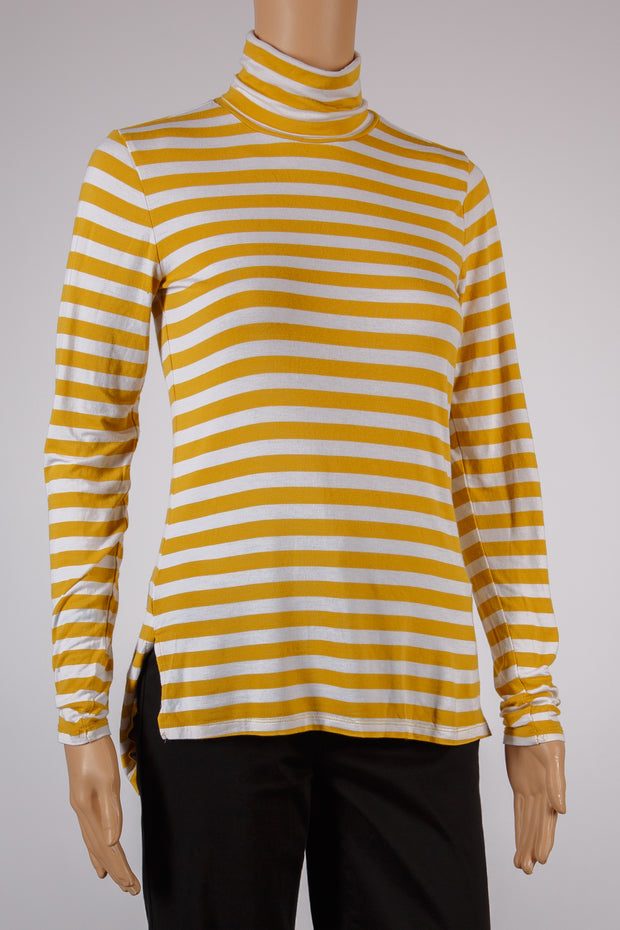 The Limited Yellow and White Stripe Turtleneck Top Size XS