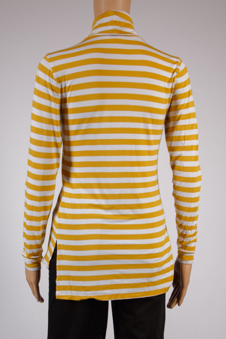 The Limited Yellow and White Stripe Turtleneck Top Size XS