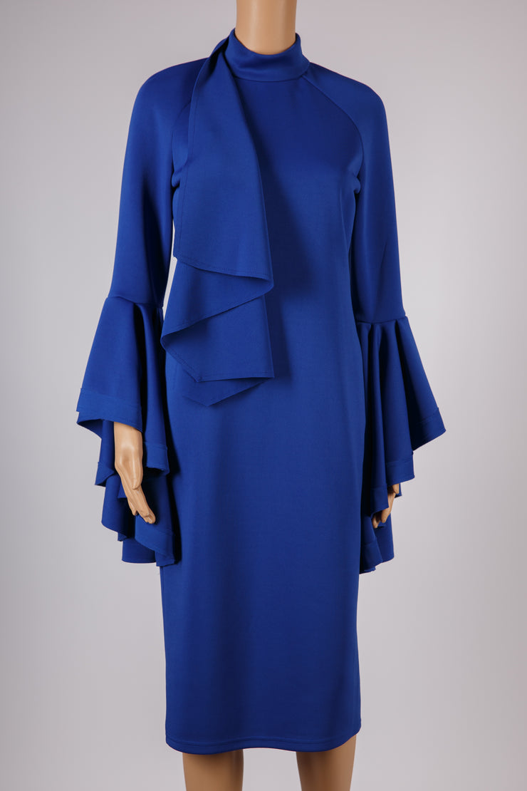 Blue Dress with Bell Sleeves Size S