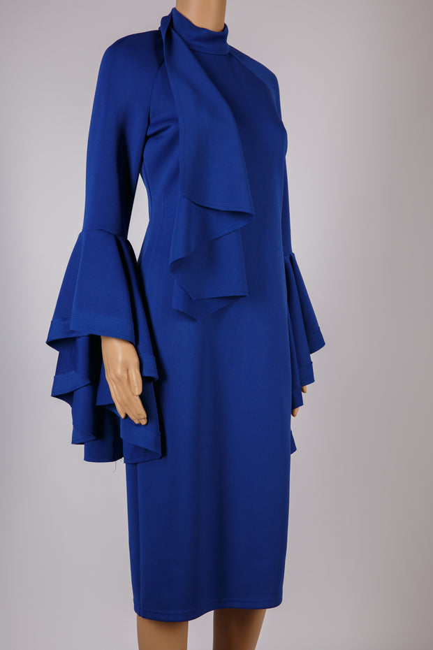 Blue Dress with Bell Sleeves Size S