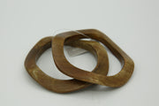 Chico's Double Wavy Wood Bangle Set