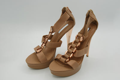 H By Halston Taupe Regan Platform Sandals Size 10