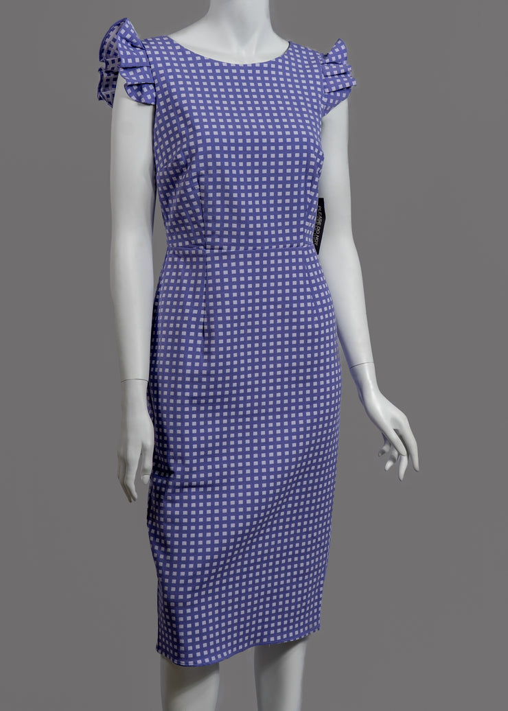 New York & Company Lilac/White Nadine Sheath Dress - Eva Mendes Collection Size 0