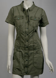 Guess Cargo Olive Green Fitted Mini Dress Size 4