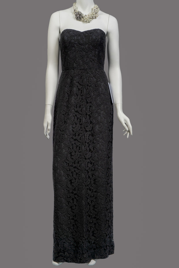 J.Crew Black Natasha Strapless Lace Gown Size 0