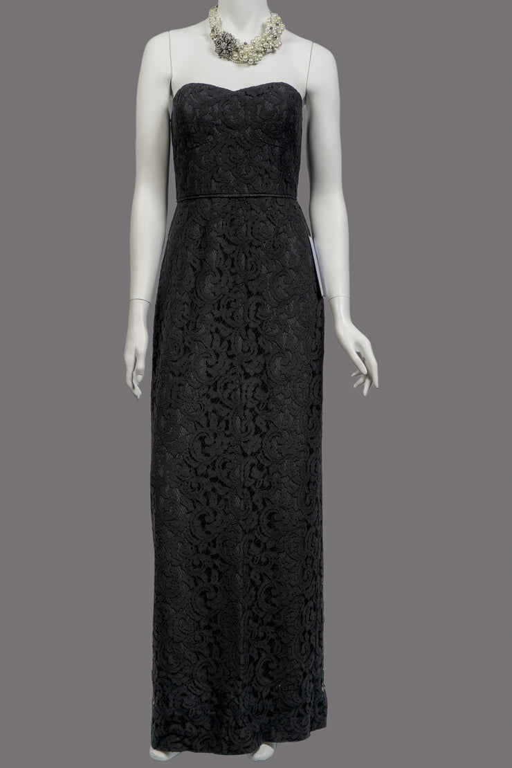 J.Crew Black Natasha Strapless Lace Gown Size 0