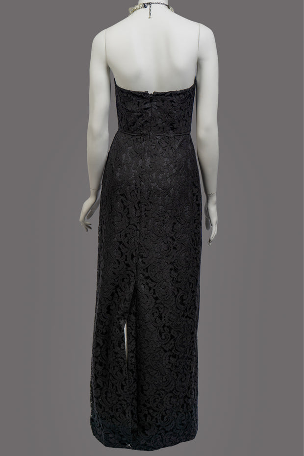 J.Crew Black Natasha Strapless Lace Gown Size 0