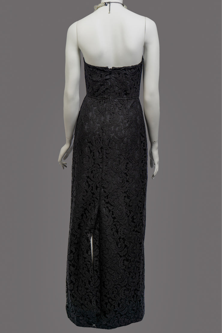 J.Crew Black Natasha Strapless Lace Gown Size 0