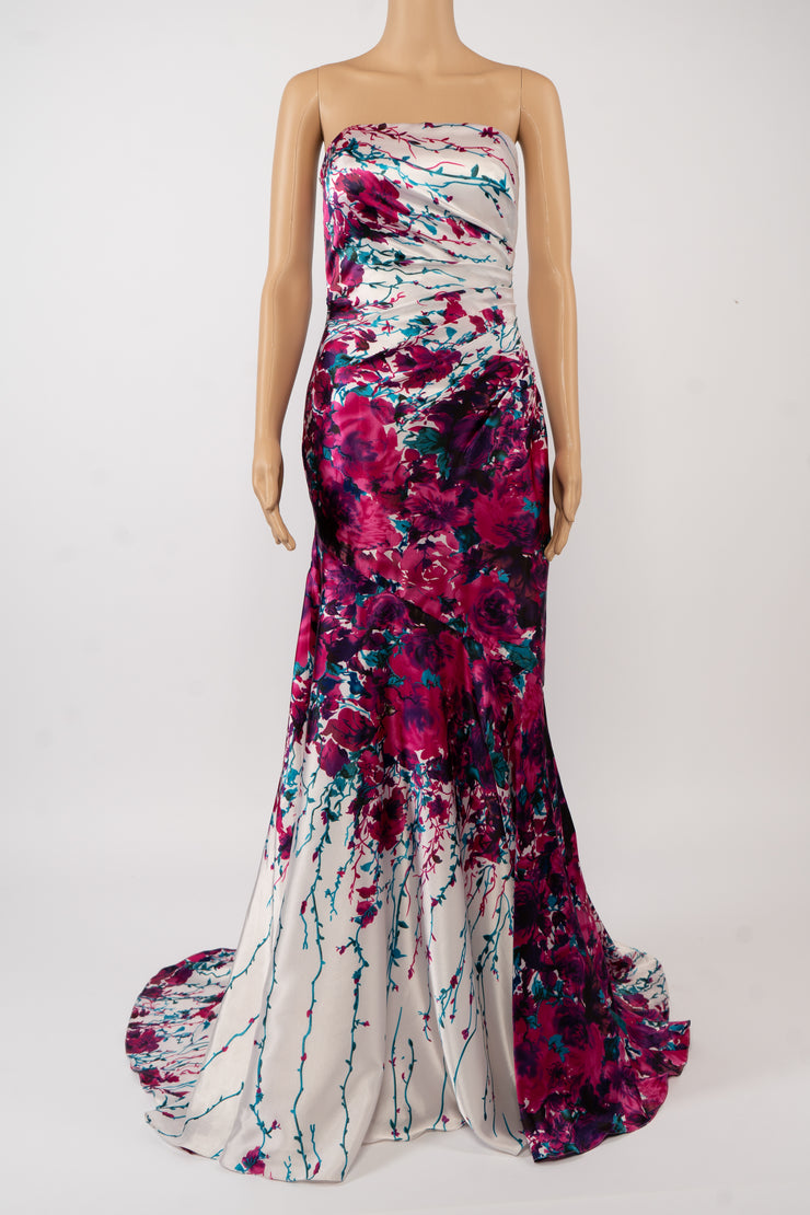 Cache Floral Gown With Train Size 2