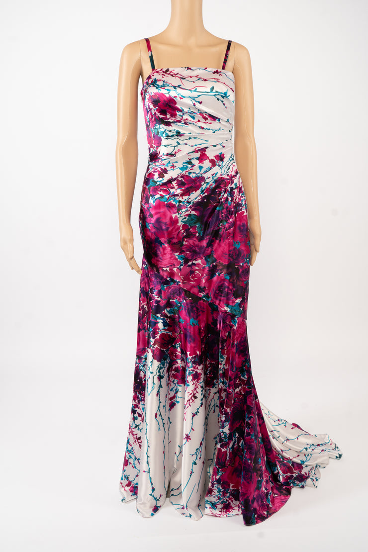 Cache Floral Gown With Train Size 2