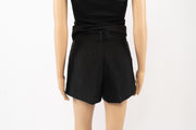 Ann Taylor Black Linen Shorts With Waist Tie Belt Size 0