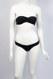 By Beach Black Bikini Set With Twisted Self Tie Size P/S