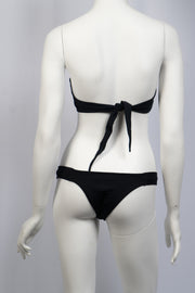 By Beach Black Bikini Set With Twisted Self Tie Size P/S