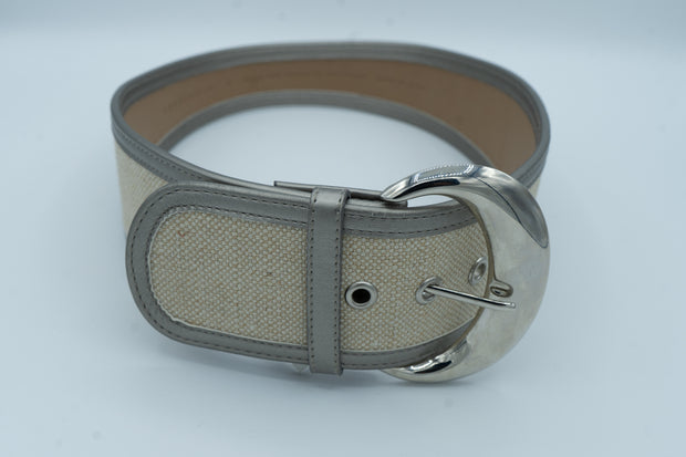 The Limited Gray/Cream And Pewter Trim Belt Size S