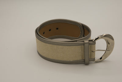 The Limited Gray/Cream And Pewter Trim Belt Size S