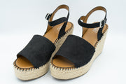 Franco Sarto Black Snake Print Takara Espadrille Wedge Sandal Size 10M