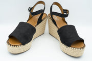 Franco Sarto Black Snake Print Takara Espadrille Wedge Sandal Size 10M