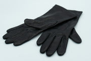 Lord & Taylor Black Lined Leather Gloves Size 7 1/2