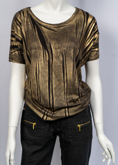 Michael Michael Kors Gold/Black Shirt Size XS