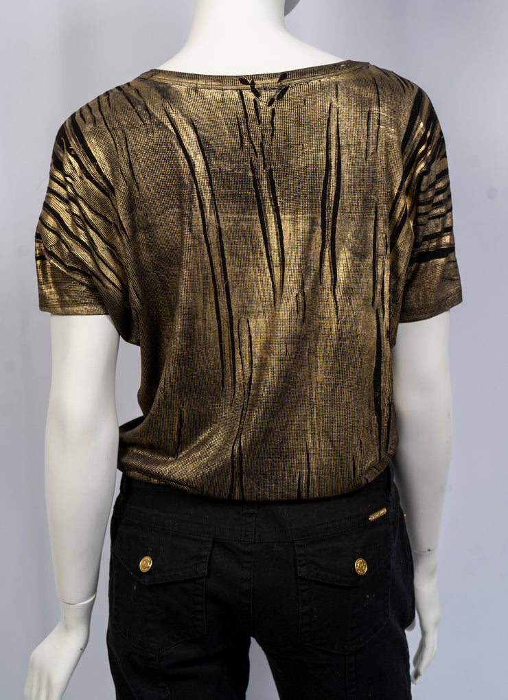 Michael Michael Kors Gold/Black Shirt Size XS