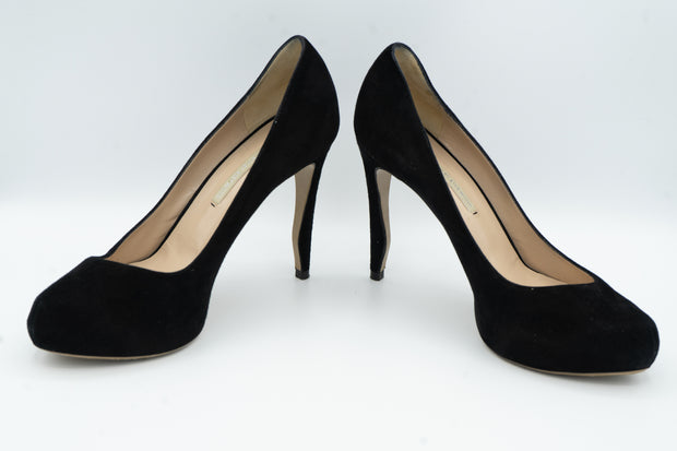 Nicholas Kirkwood Black Suede Round Toe Pumps Size 39