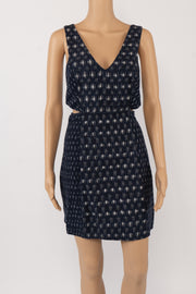 Staring at Stars Ikat Navy Blue Cut Out Dress Size 12