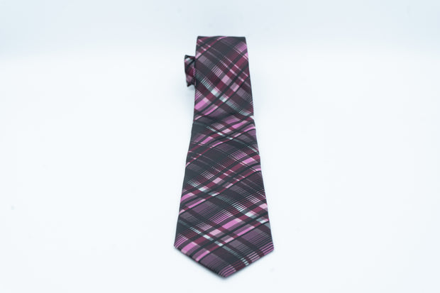 J.Ferrar Maroon Striped Men's Necktie