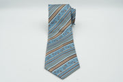 Daniel De Fasson Studio Blue Paisley Striped Men's Tie