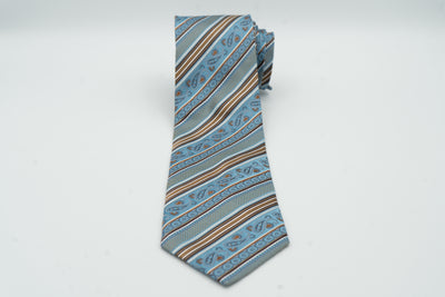 Daniel De Fasson Studio Blue Paisley Striped Men's Tie