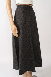 Seoul impression Black High Waist A-Line Flared Maxi Skirt Size M