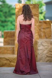 Mori Lee by Madeline Gardner Maroon Formal Satin Dress & Wrap Size 7/8