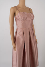 Isaac Mizrahi Pink Corset Style Pleated Midi Size 4