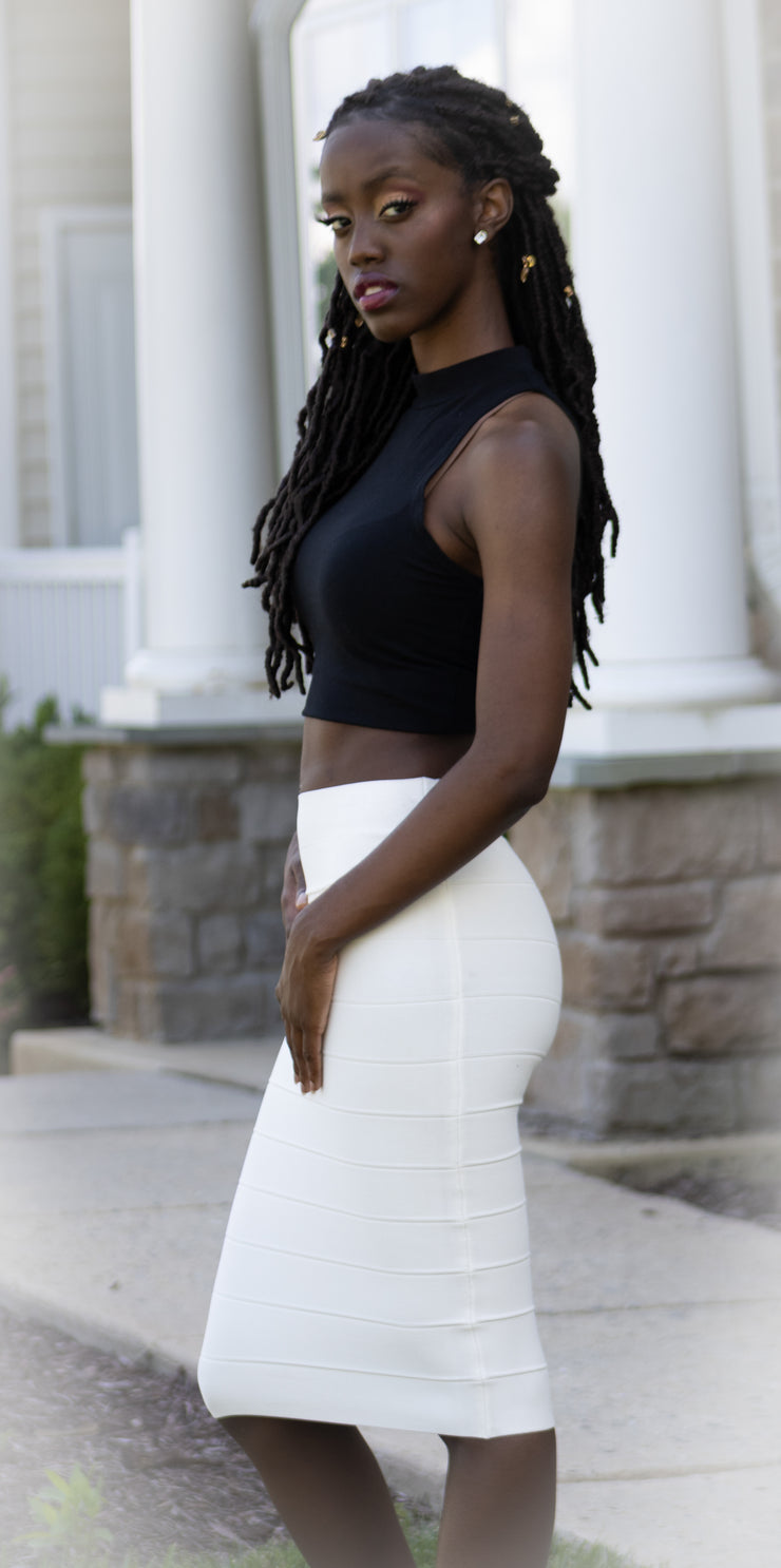 BCBGMAXAZRIA Off-White Bandage Pencil Skirt XXS – The Fashionista