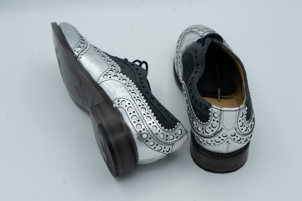 The Office of Angela Scott Silver/Black Mr. Doubt Loafers Size 36.5