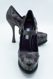 Prada Fumo Spazzolato Fume Platform Pumps Size 36.5