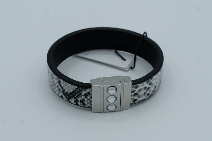 White House Black Market Gray/Black Reversible Snake Bracelet