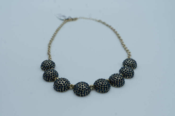 White House Black Market Navy Fireball Necklace and Stud Earrings