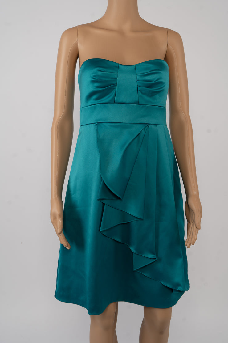 Max and Cleo Turquoise Strapless Dress Size 6